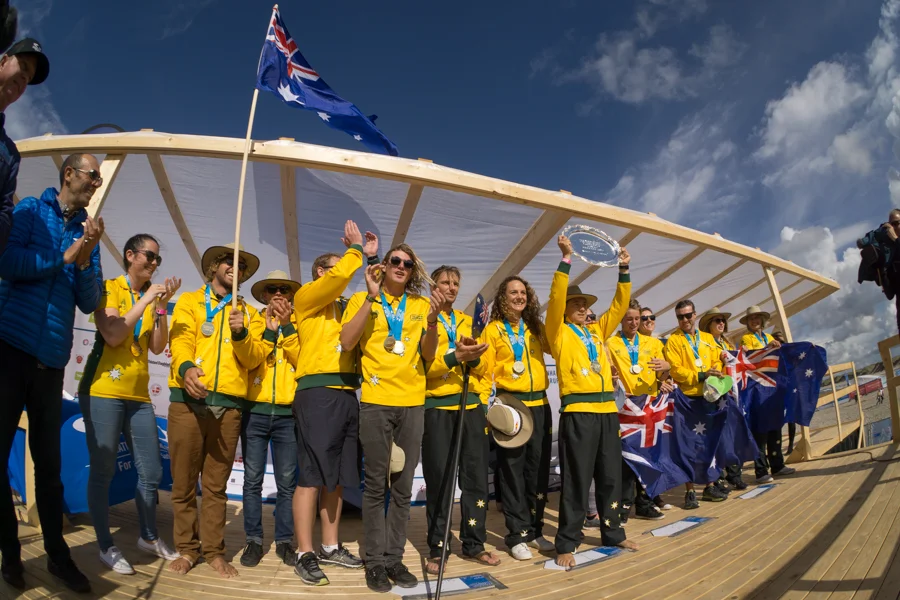 Team Australia capped off a historic week of competition in Denmark and continued their dominance in the ISA World SUP and Paddleboard Championship. Photo: ISA / Sean Evans