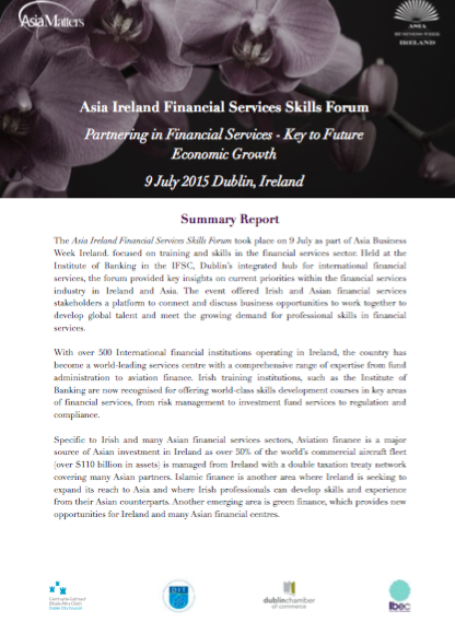 Summary Report: The Asia Ireland Financial Skills Forum