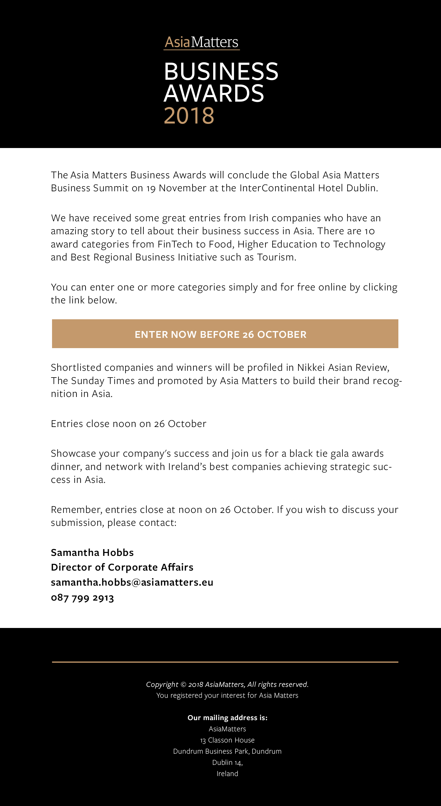 Now Closing Asia Matters Business Awards