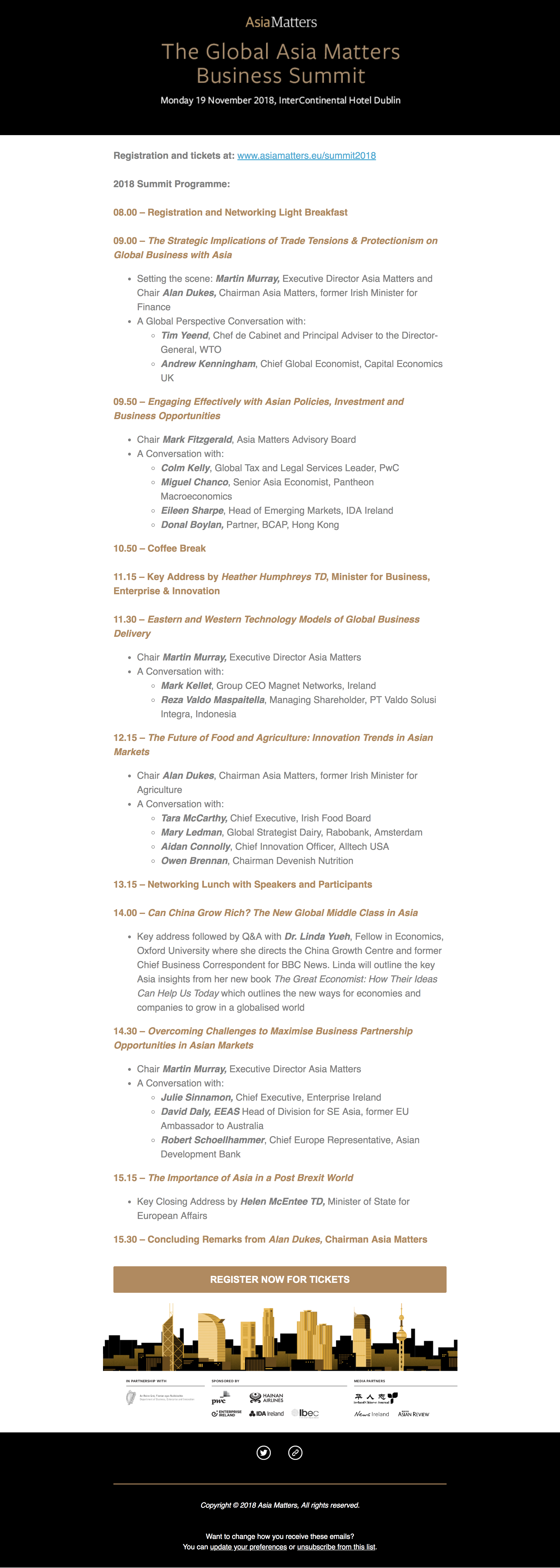 Asia Matters Business Summit Itinerary