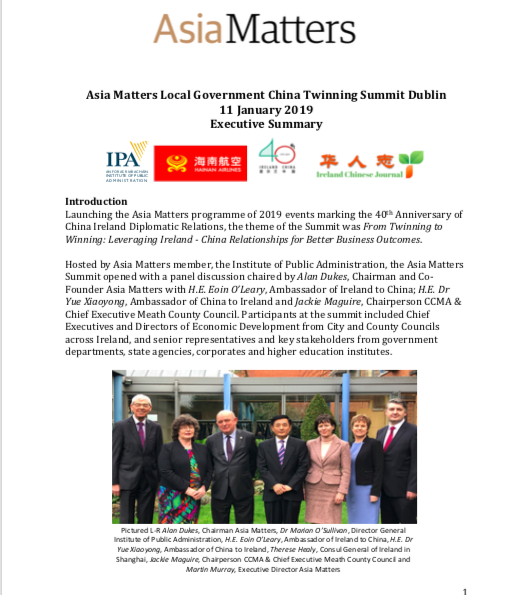 Executive Summary Asia Matters Local Government China Twinning Summit