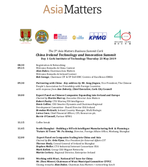 Day 1 China Ireland Business Summit Cork