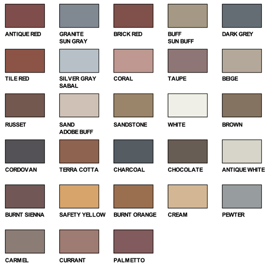 Brick Color Chart