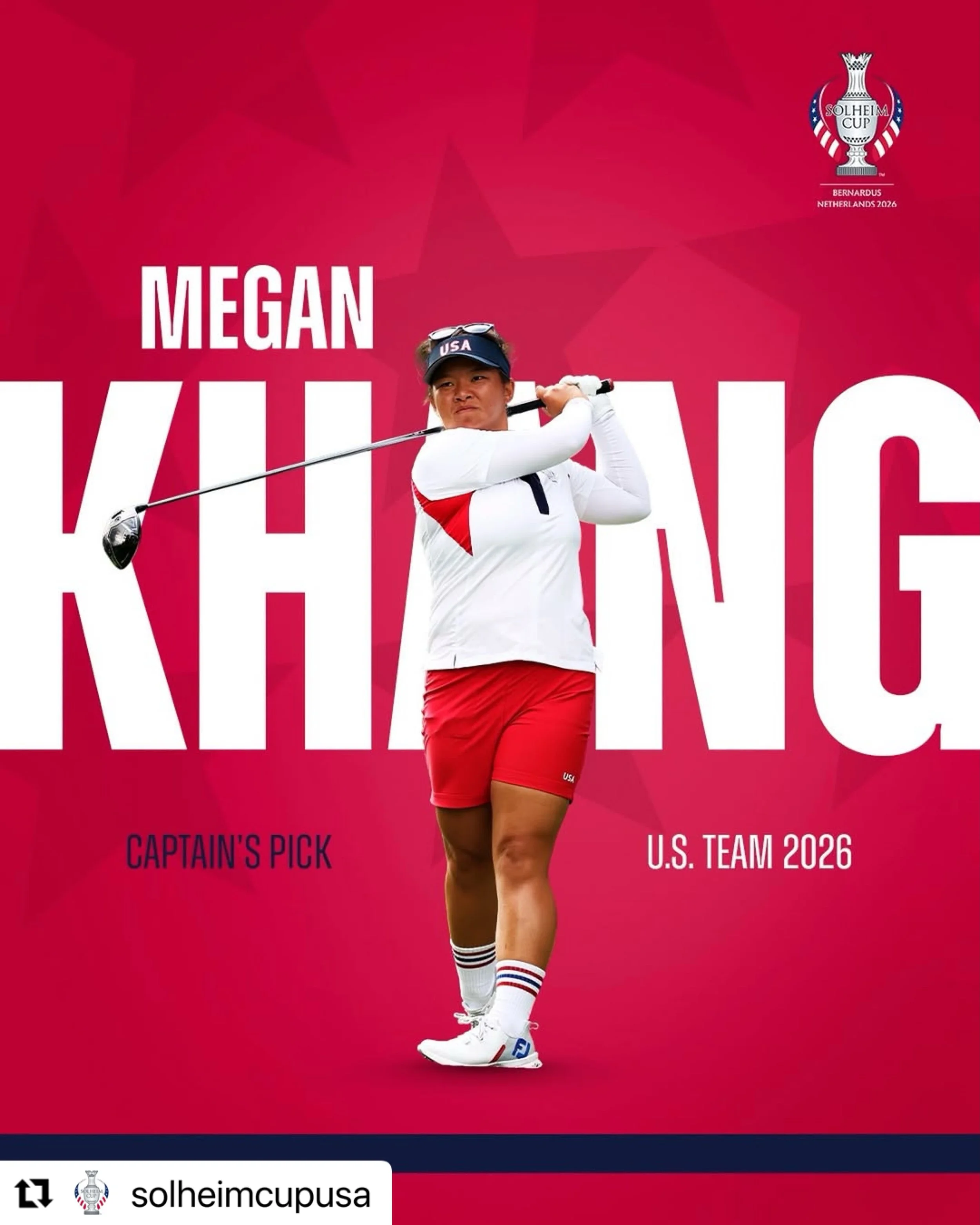 Megan Khang will be making her fifth Solheim Cup appearance for Team USA!! 🇺🇸