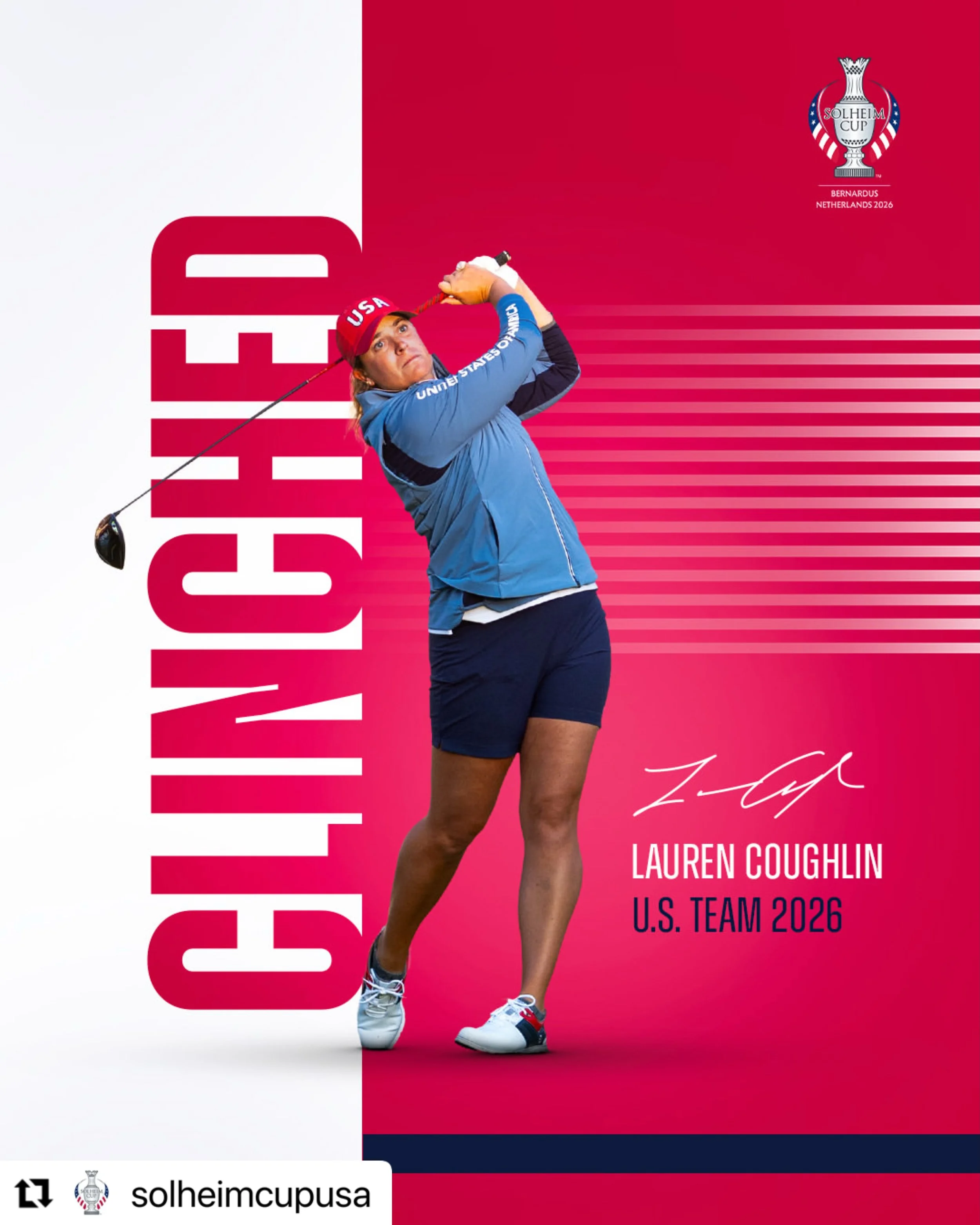 Congratulations to Lauren Coughlin for securing her spot on Team USA for the 2026 Solheim Cup! 🇺🇸
・・・
#Repost @solheimcupusa
