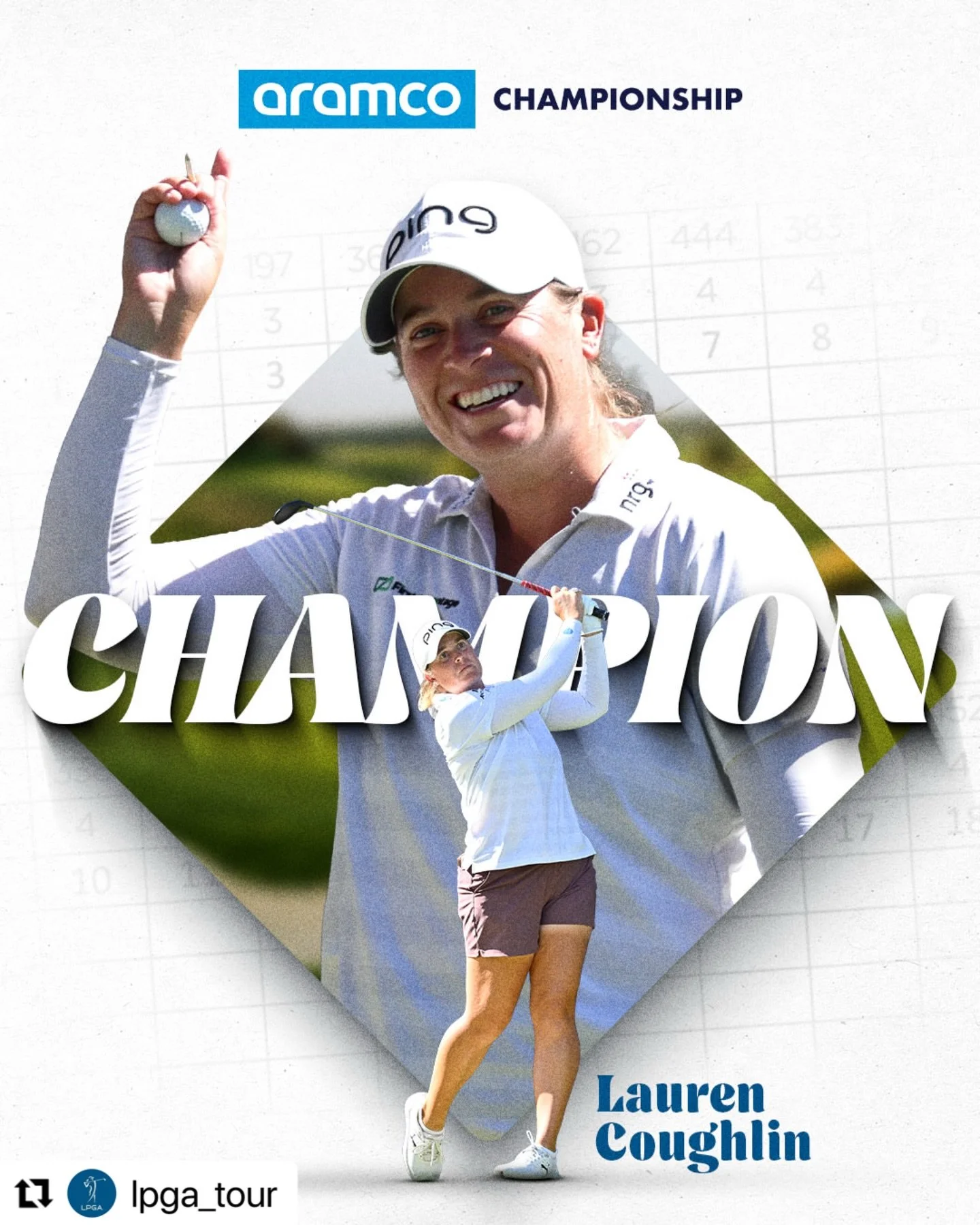 Congratulations to Lauren Coughlin for her victory at the Aramco Championship! Her third official LPGA Tour victory 🏆🏆🏆