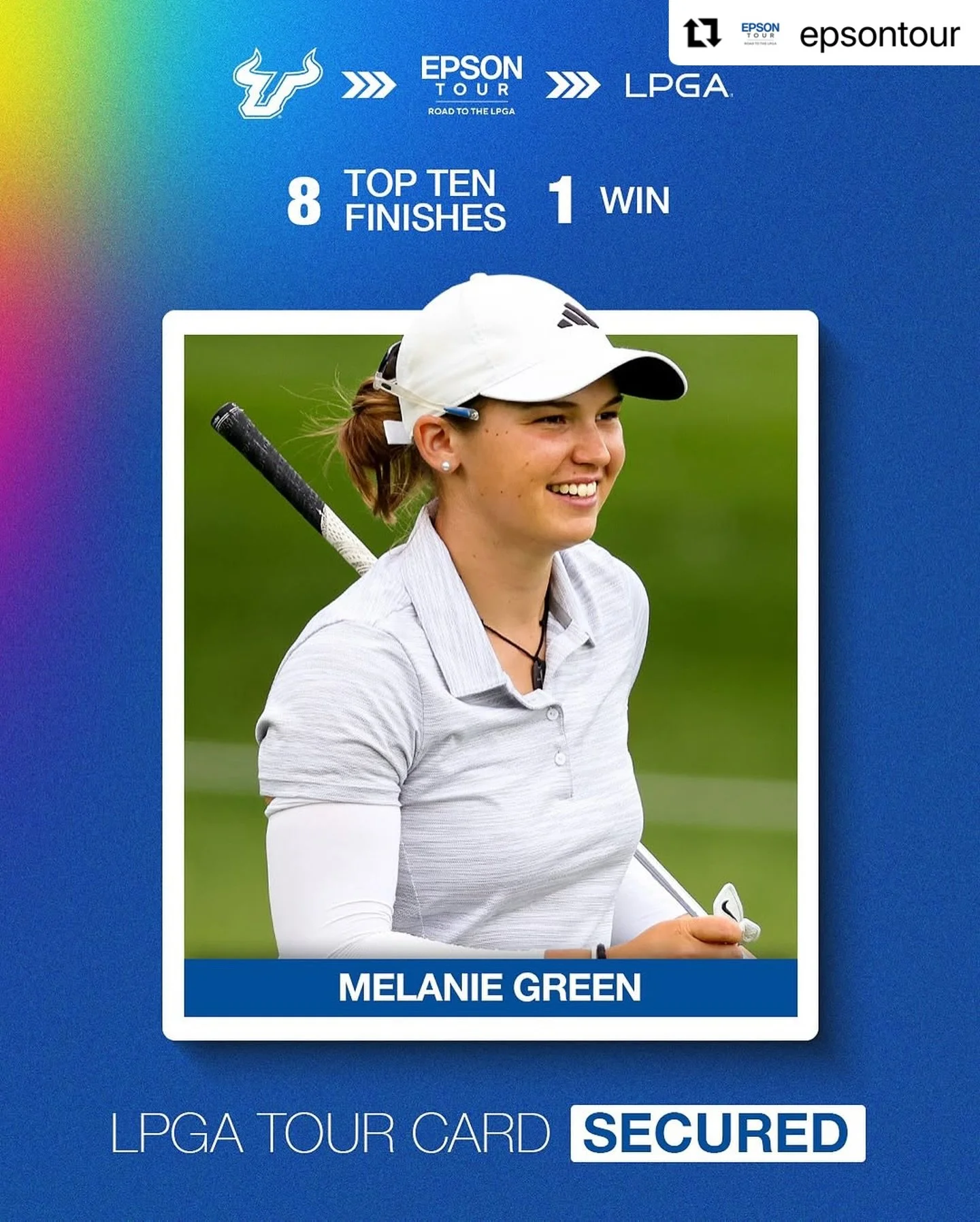 Congratulations to Melanie Green for securing her LPGA Tour card for 2026 via the Epson Tour!! 🎉
・・・
#Repost @epsontour