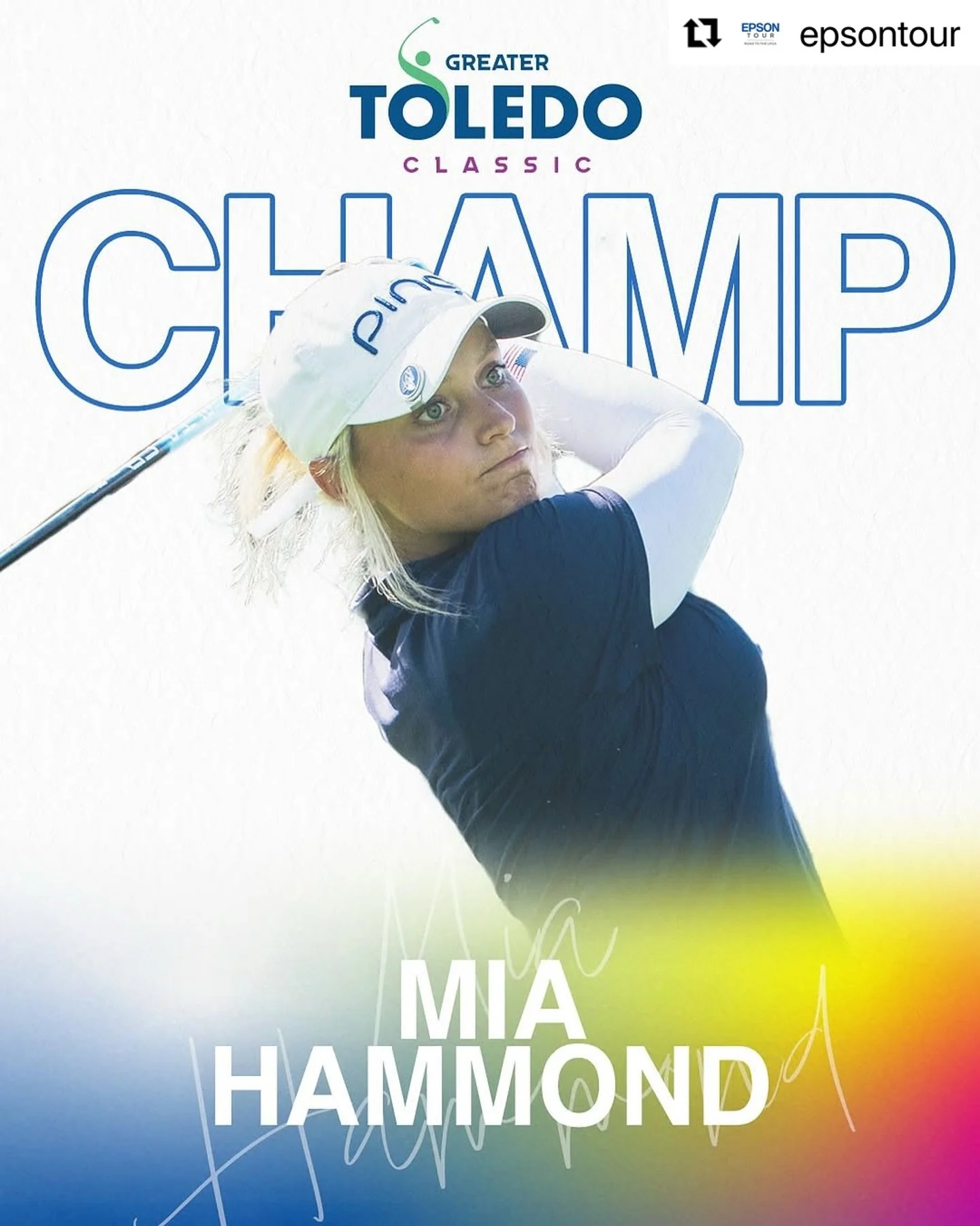 Congratulations to Sterling athlete, Mia Hammond, for her impressive victory at the Epson Tour&rsquo;s @toledoclassic today as an amateur! 🏆⛳️🏌🏼&zwj;♀️
・・・
#Repost @epsontour