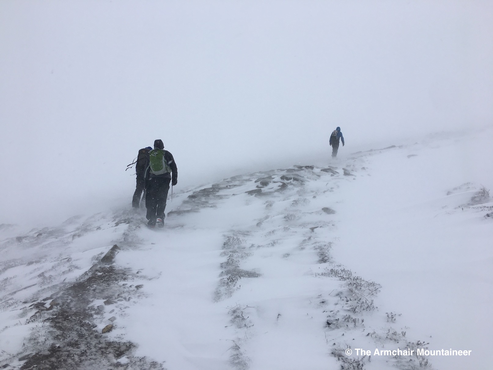 A very windy trudge up Meall a'Bhuachaille.