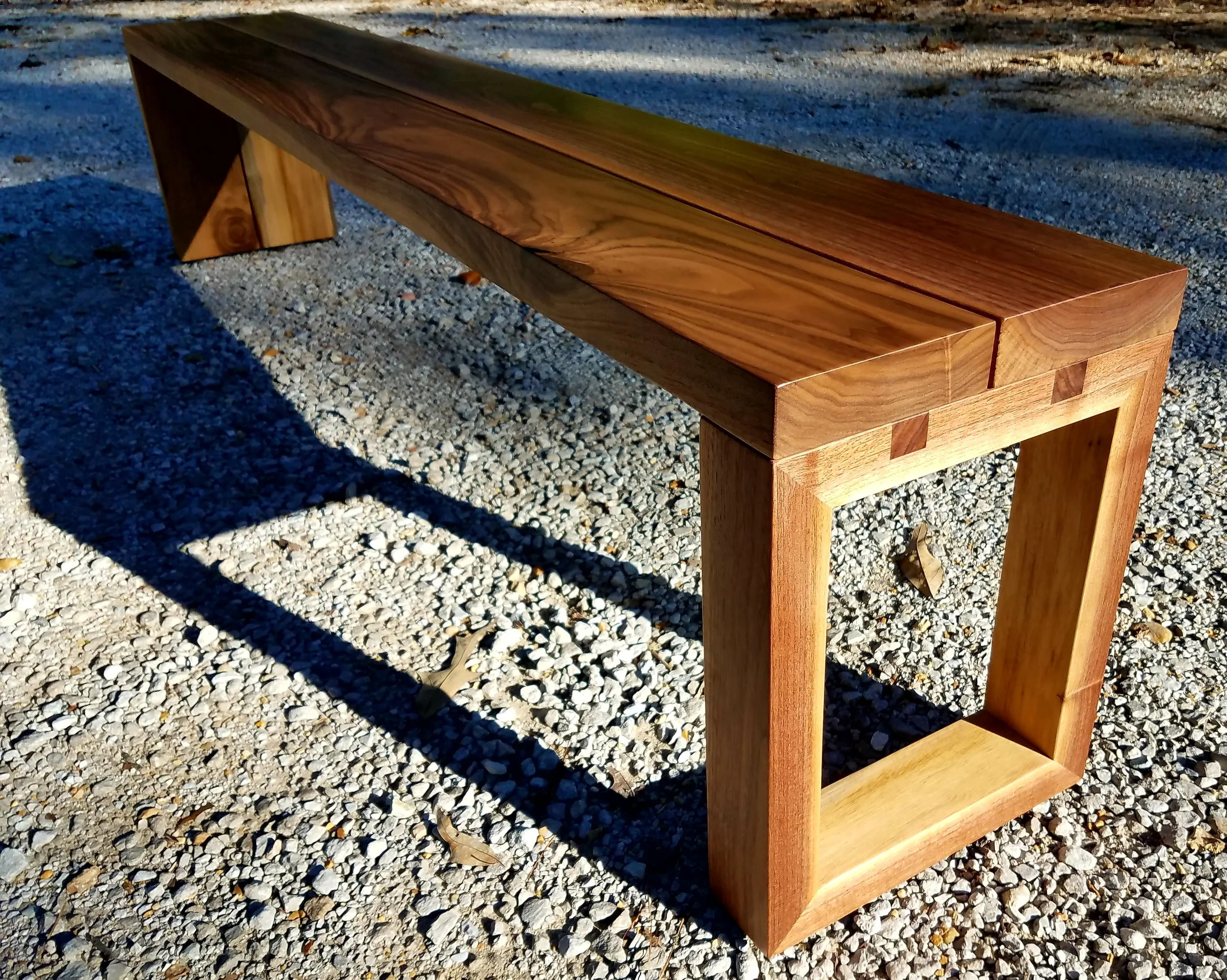 Black Walnut Waterfall Bench 