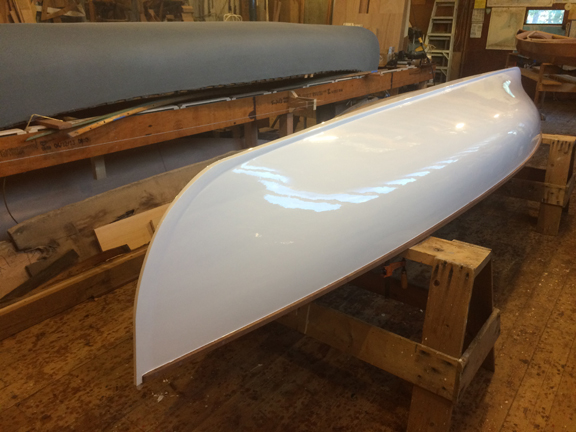 The first Fry Skiff completed by Old Wharf Dory Co.