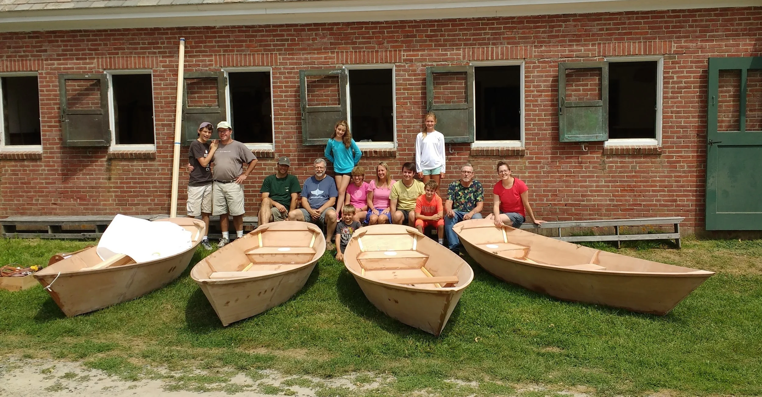 The families of WoodenBoat Schools Family Week Build Your own Echo Bay Dory Skiff