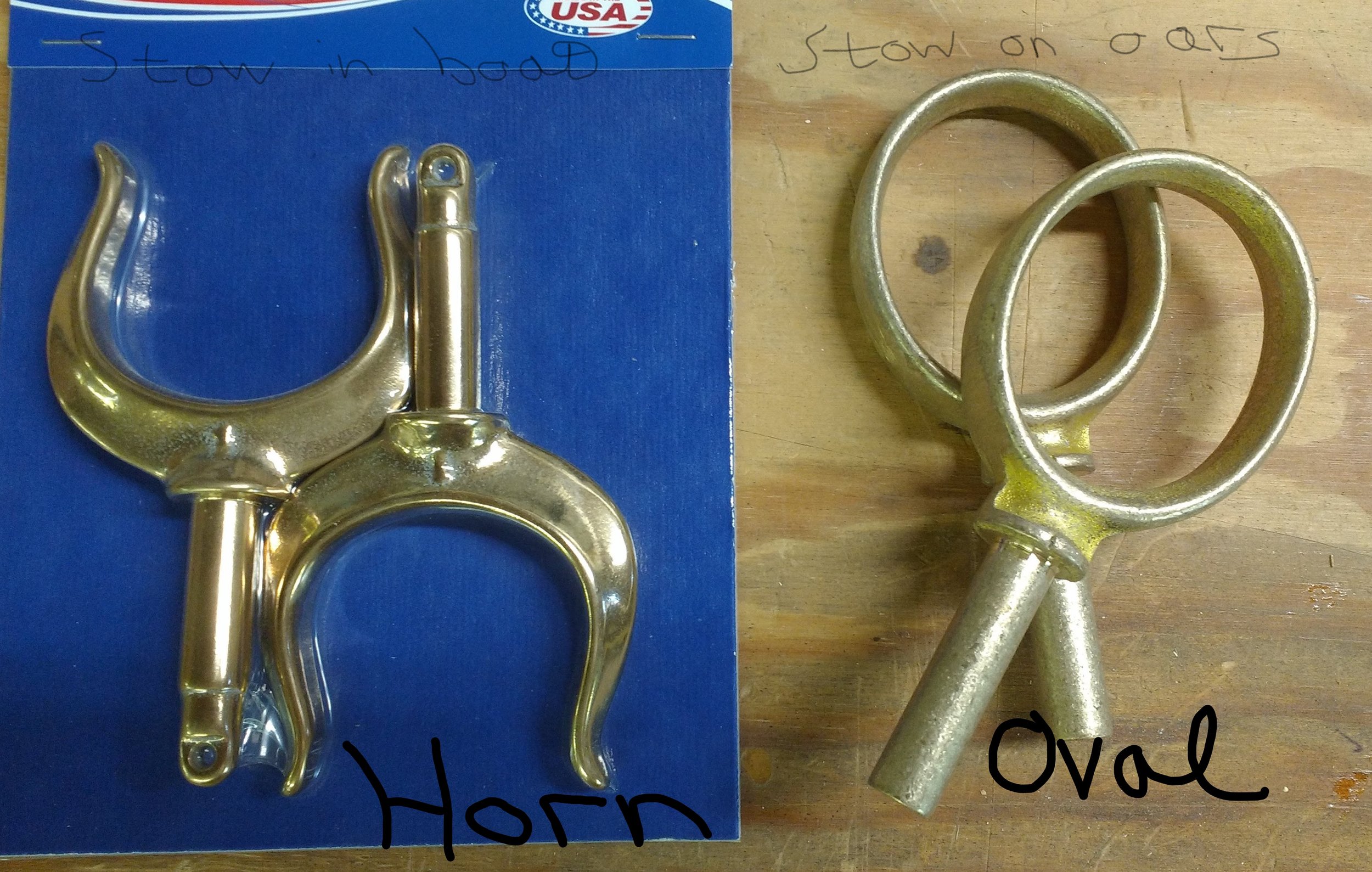 Horn- or Oval oarlocks