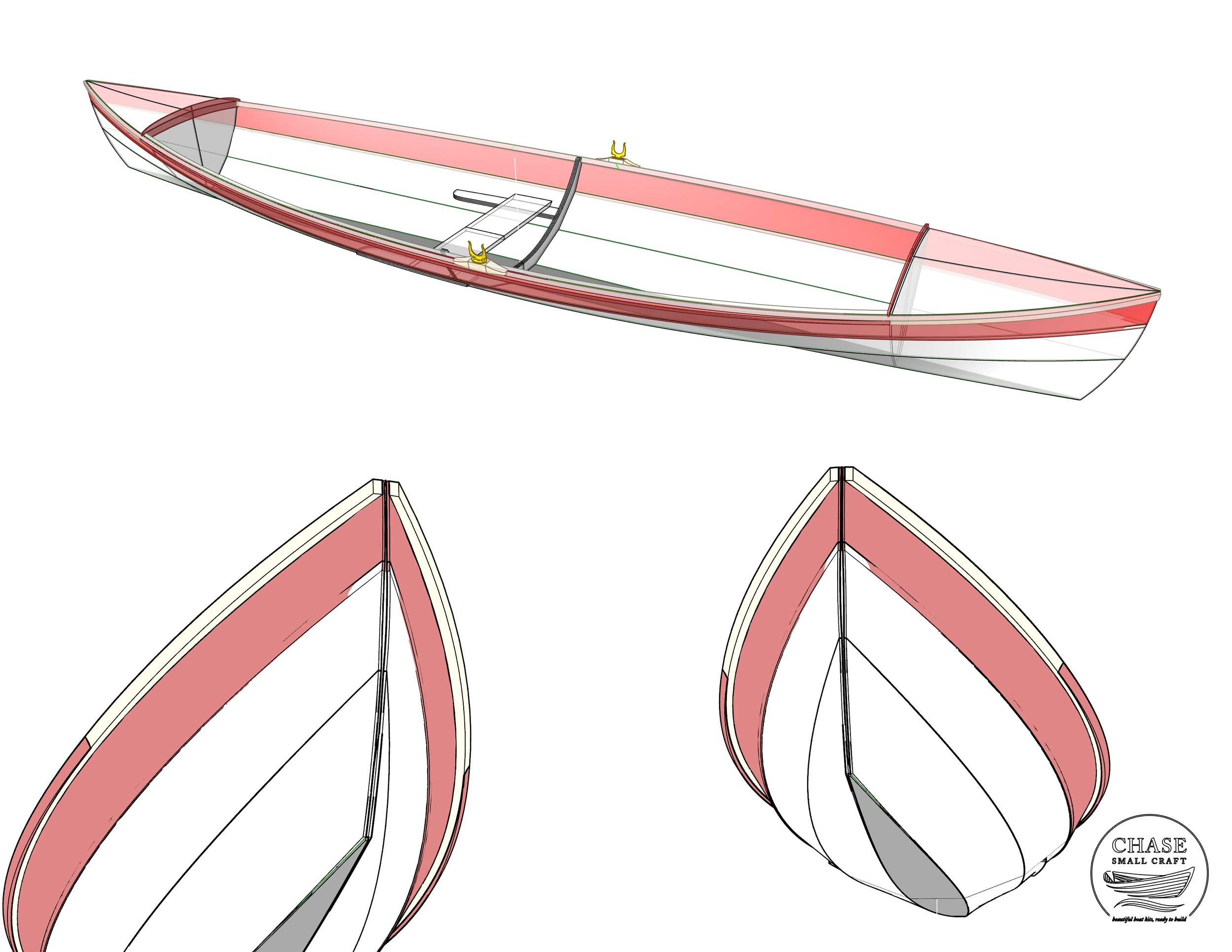 Wherry for fast, fixed seat rowing