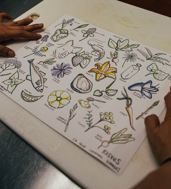 Stunning menus drawn by Laurel Greenfield