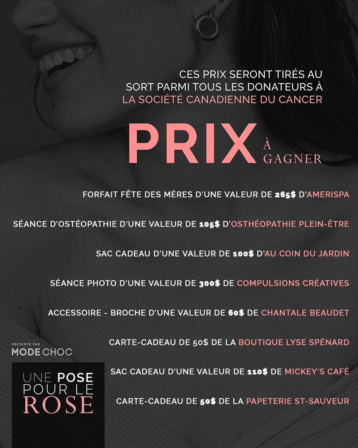 𝗥𝗮𝗳𝗳𝗹𝗲 🎗 $5 a ticket &mdash; $20 for 5

Two days left before the draw !!! Connect with me to get your tickets, all proceeds go directly to the Canadian Cancer Society, specifically for breast cancer.  You can also contribute to the cause and t