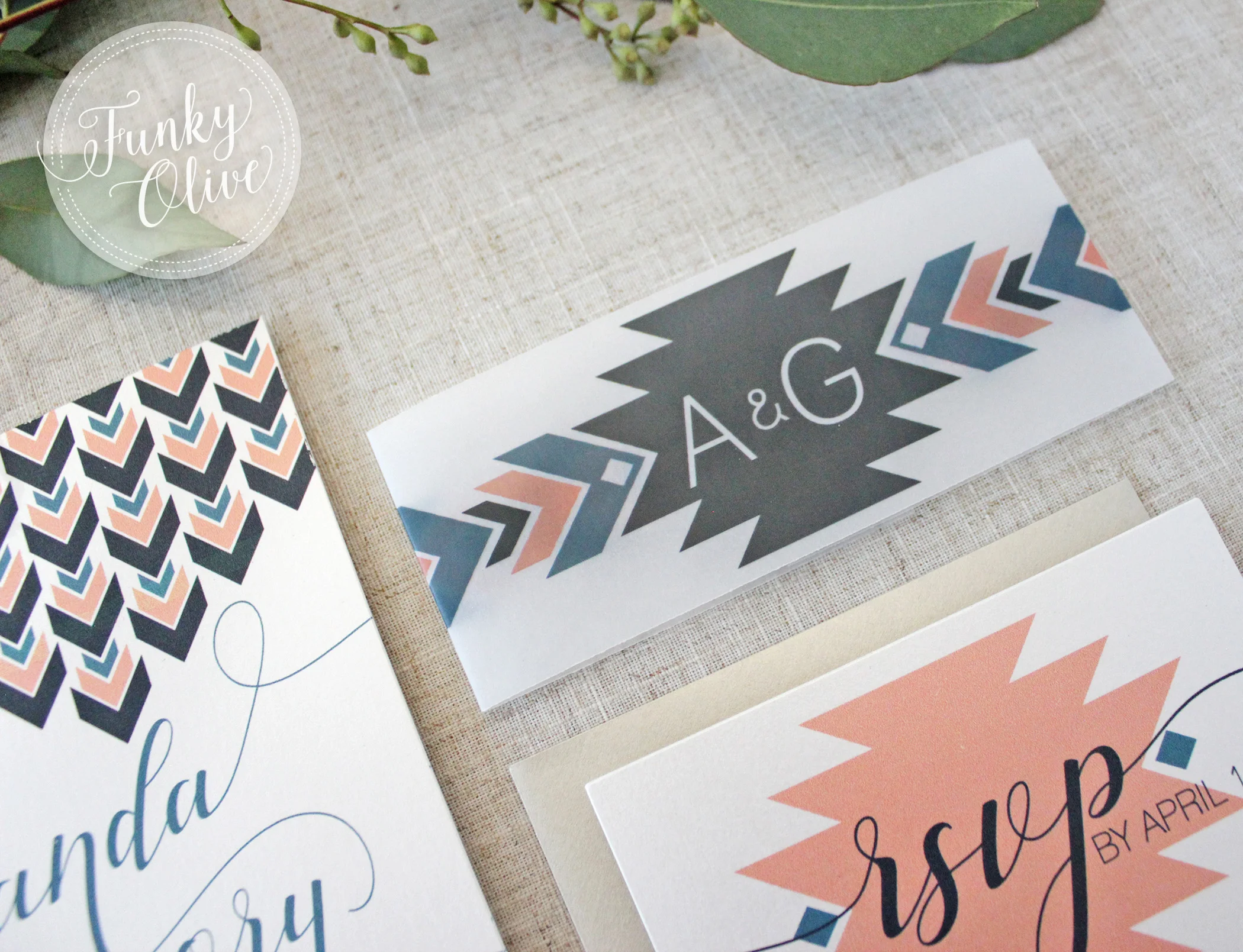 Totally crushing on the #bohovibes of this matte vellum wide band, with the boho chic pattern and monogram. 