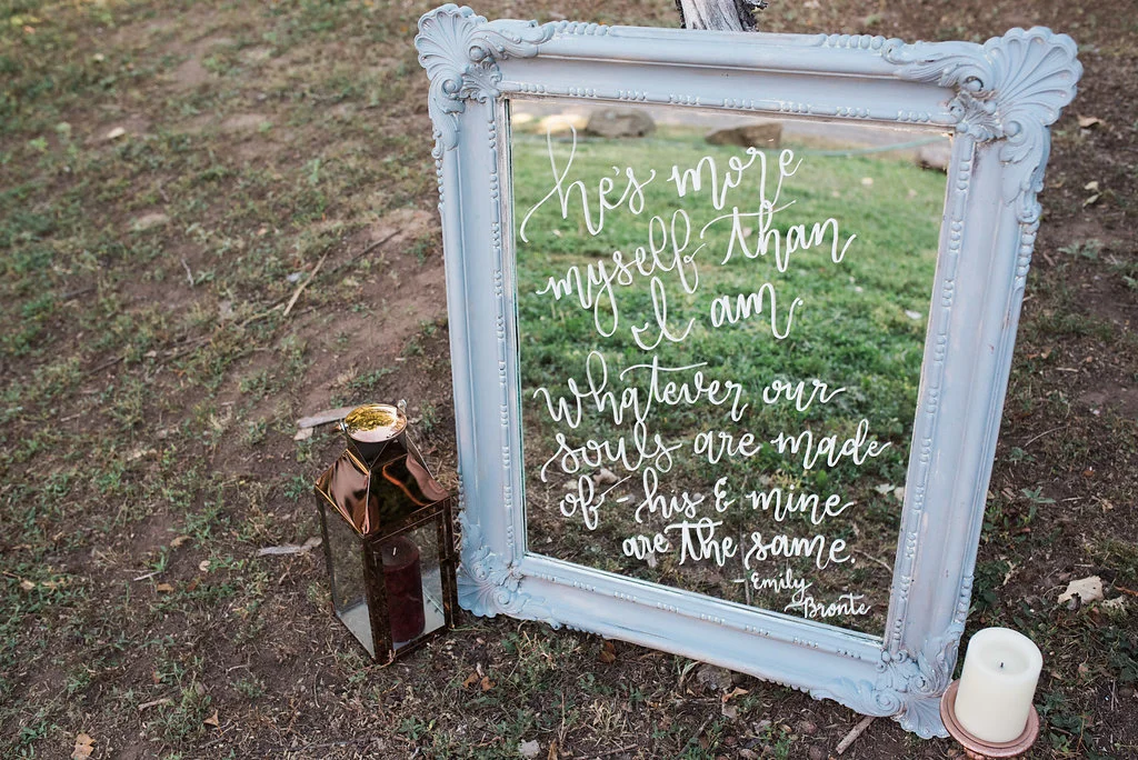  This hand lettered signage by Just Lovely gets us right in the heart! 