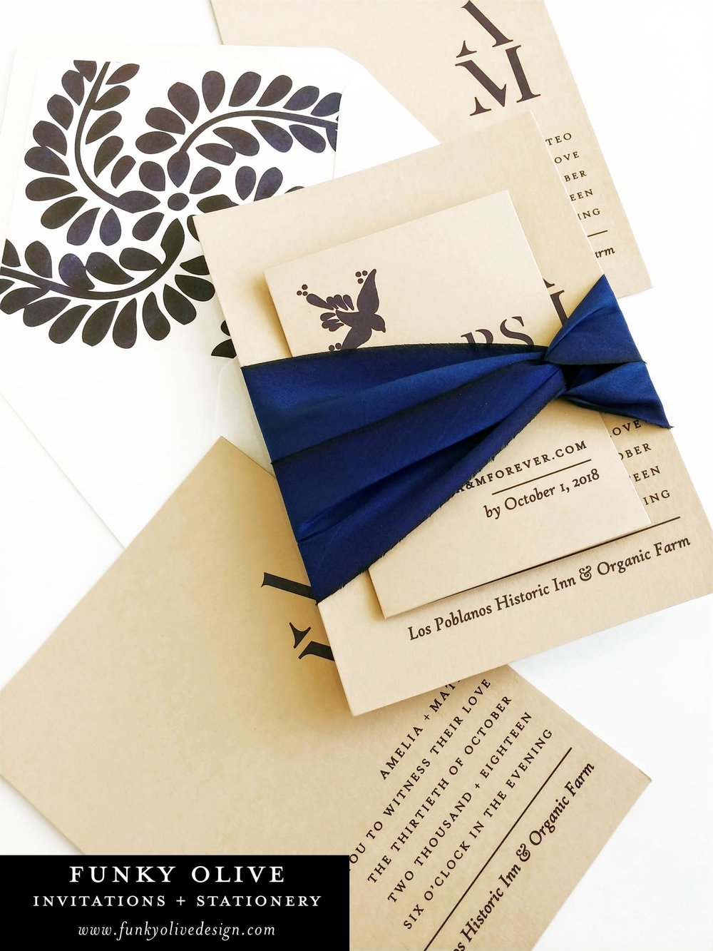 Wedding Invitation with synthetic leather pouch by ChiffonCraft