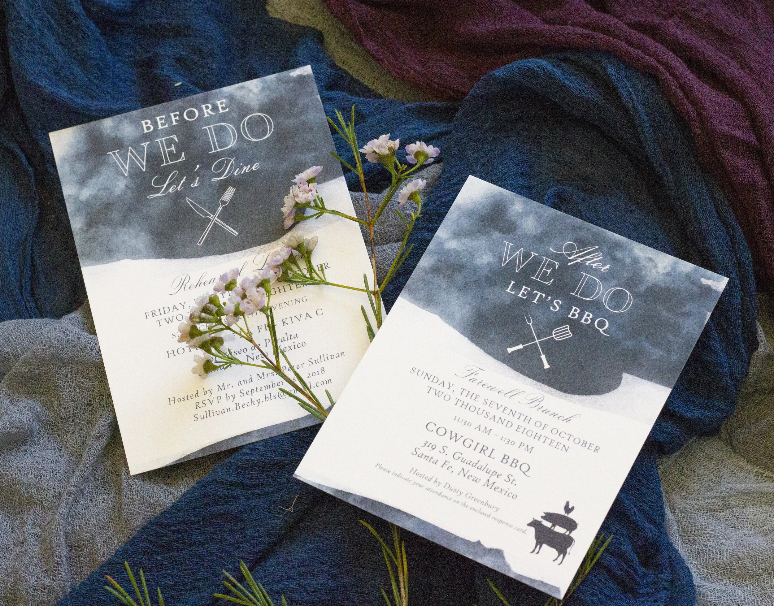 Rehearsal Dinner and Farewell Brunch Invitations by Funky Olive