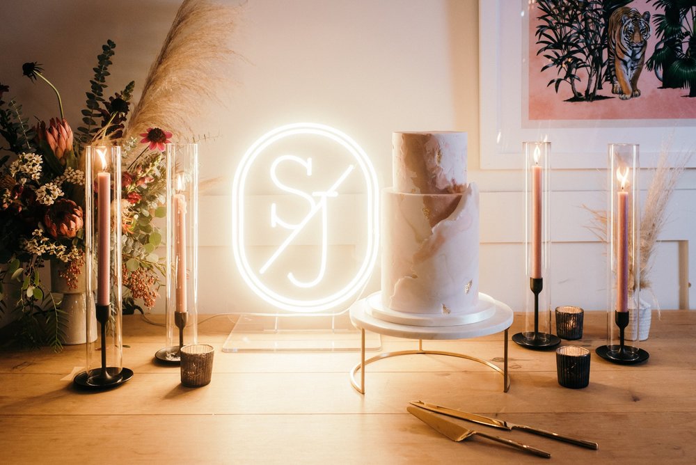  the custom mongram that we created for their suite will live on as a neon sign and that makes us SO happy 
