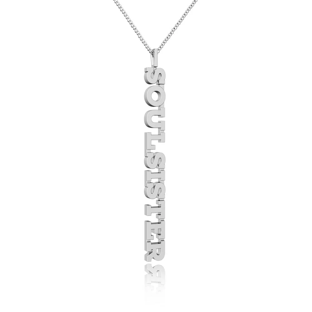 Soul Sister Necklace in Sterling Silver with diamond on silver chain
