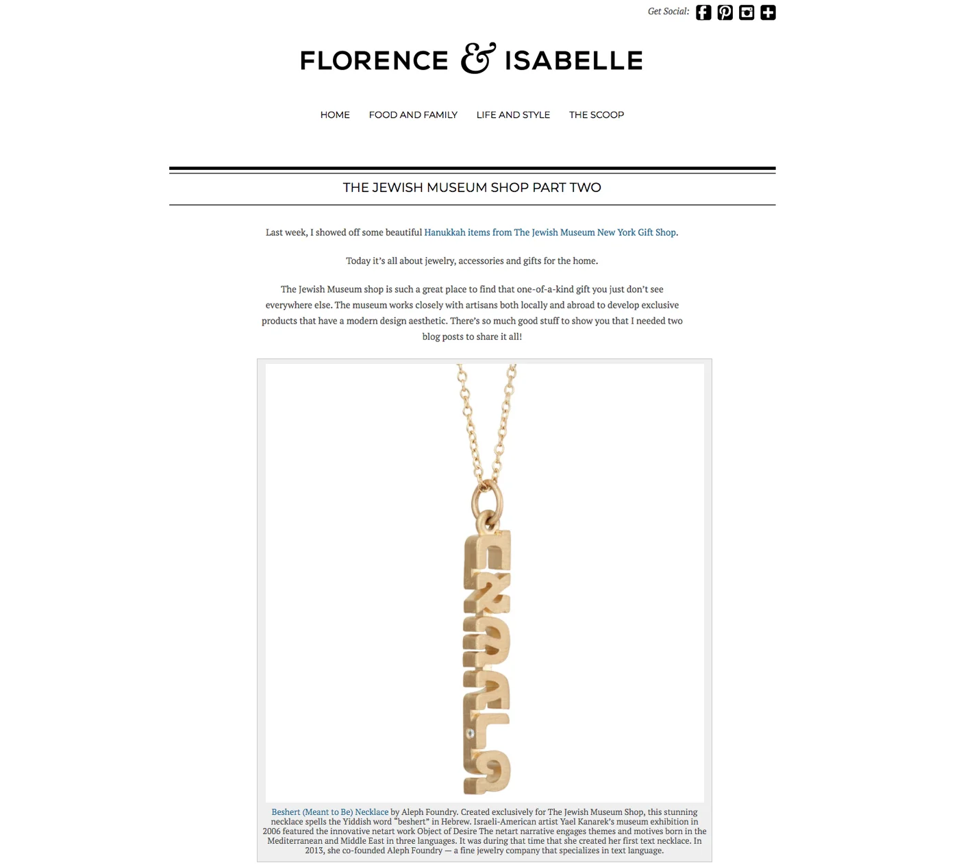 Florence&isabelle.com - "Jewish Museum Shop"