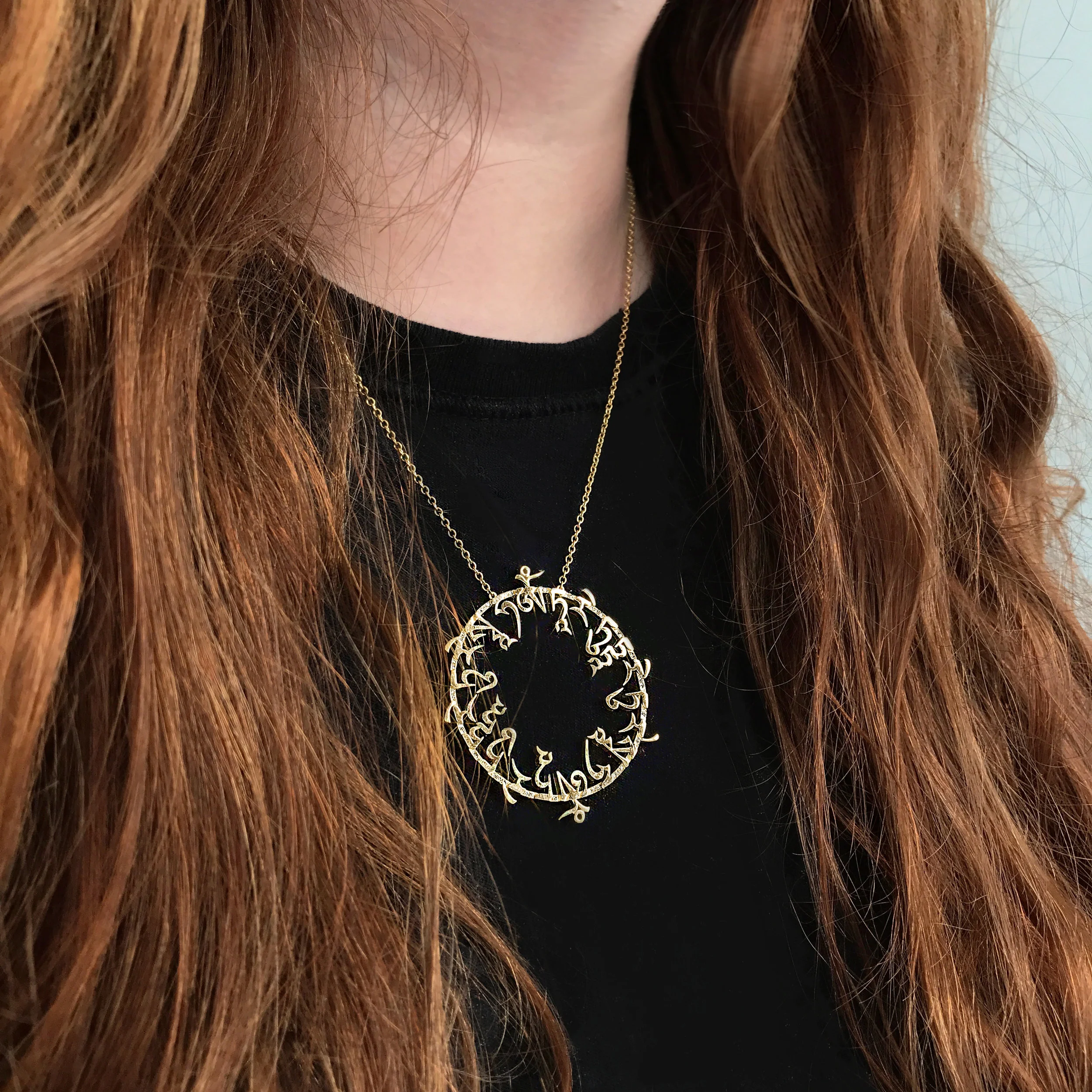 Green Tara Mantra Necklace on Ashley.jpg