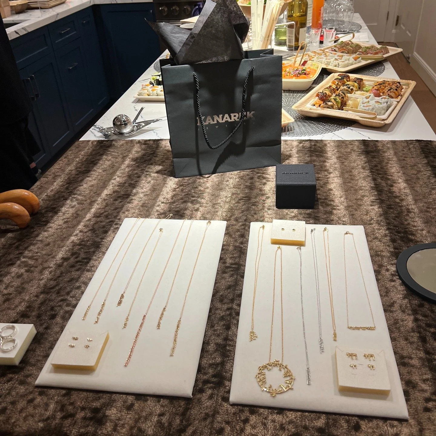 It was a lovely evening of jewelry, art, sushi and great company.