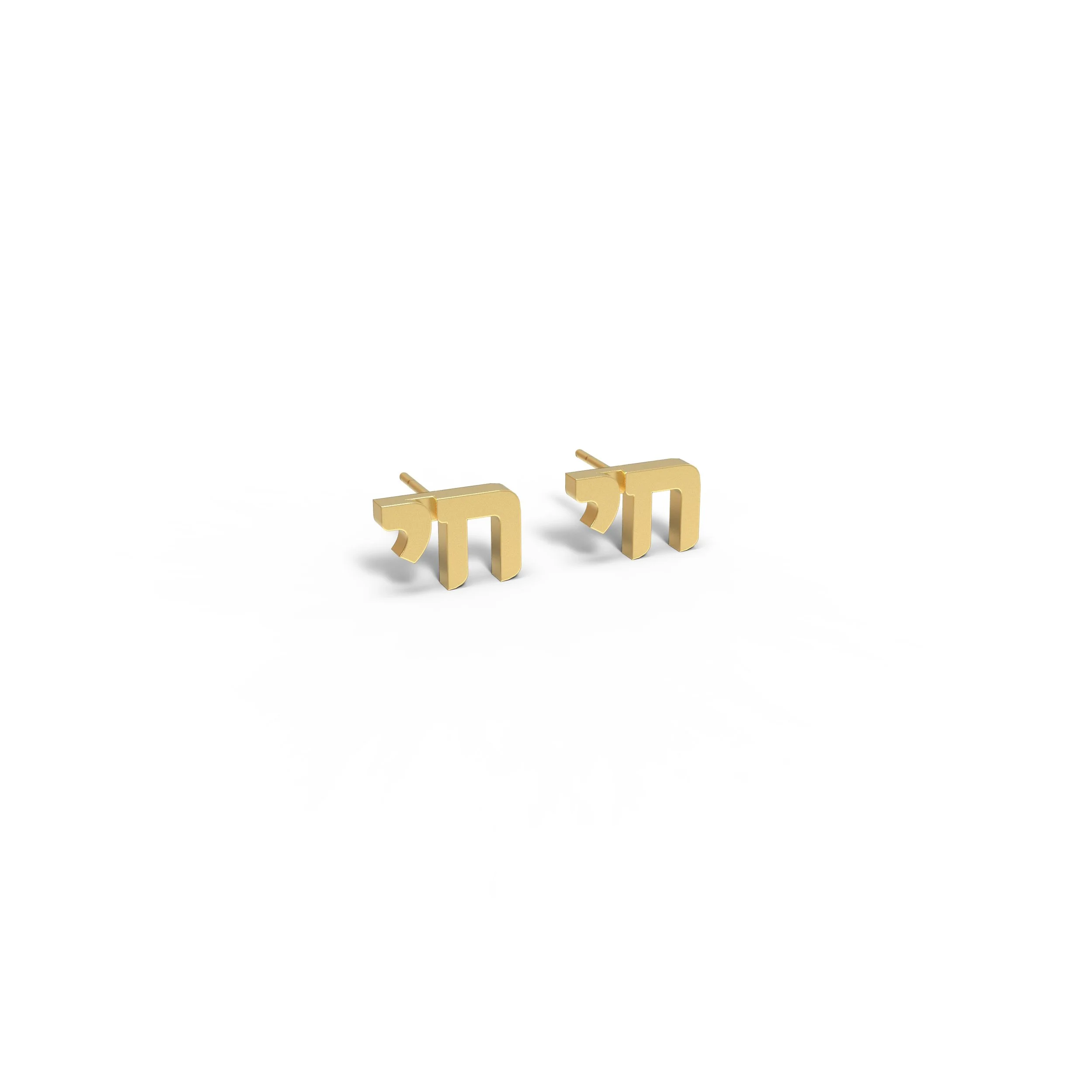 Chai Stud earrings in 18K Gold