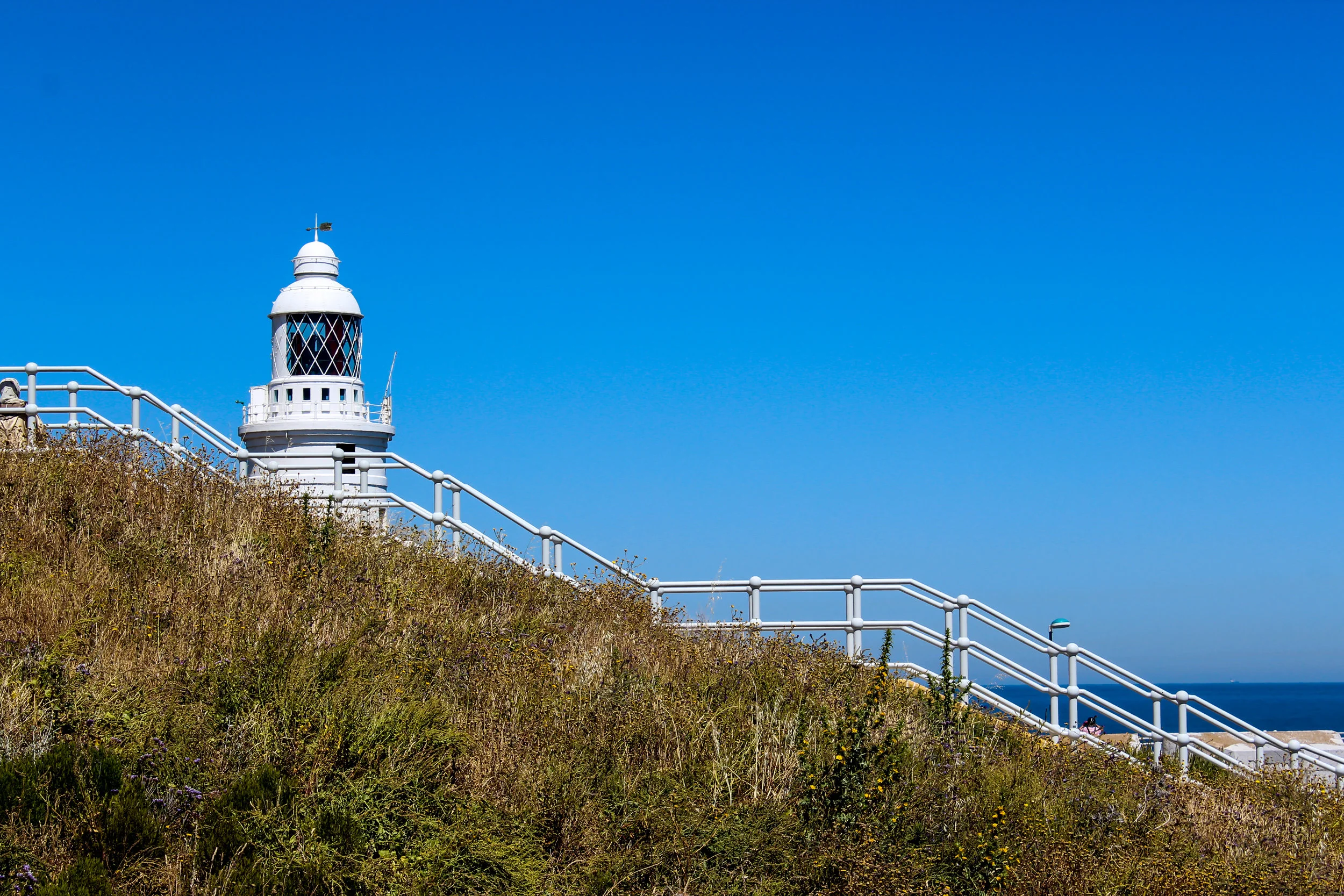 Europa Point Lighthouse, Mediterranean Sea, Gibraltar, British Overseas Territory, Europe | www.DoLessGetMoreDone.com |