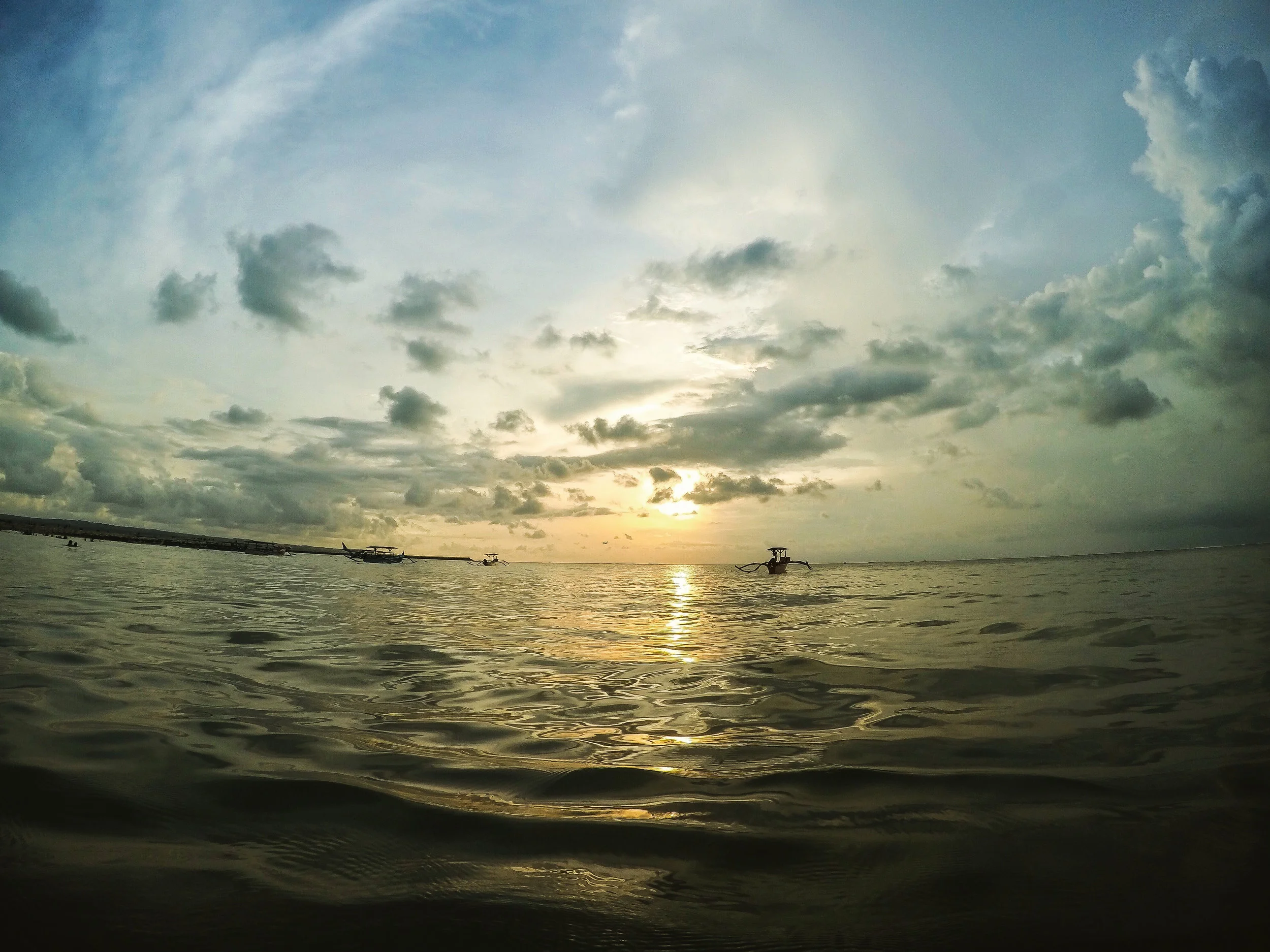 sunset, Sea, fishing boat, Bali, Indonesia, Asia | DoLessGetMoreDone.com |