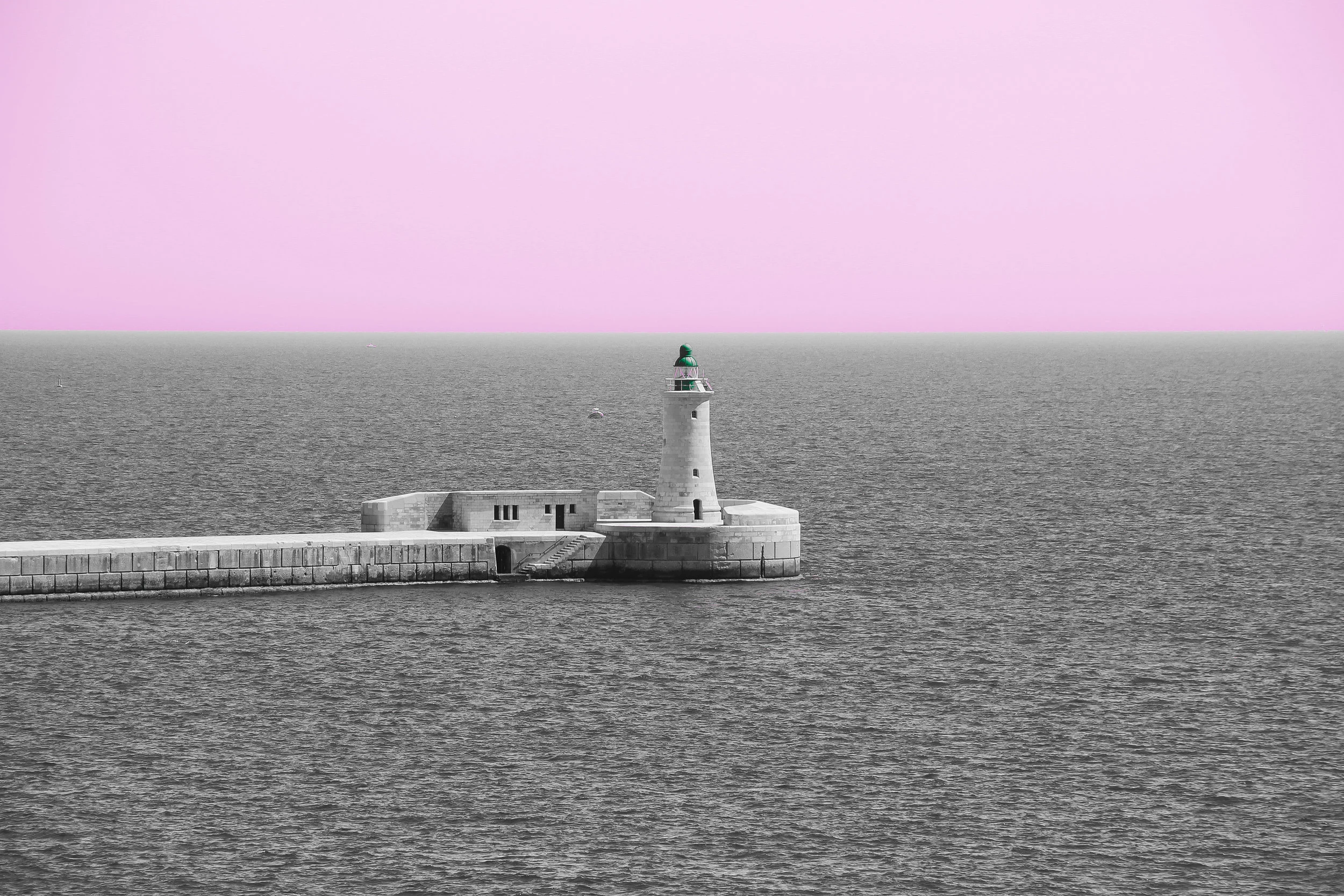 Grand Harbour Lighthouse | the Mediterranean Sea | Valletta | - Thinking About Appreciation For Quality In Malta | Malta, Europe | DoLessGetMoreDone.com | - Canon Minimal Travel Documentary Photography | Fine Art Photography - search for liveability | Sustainability