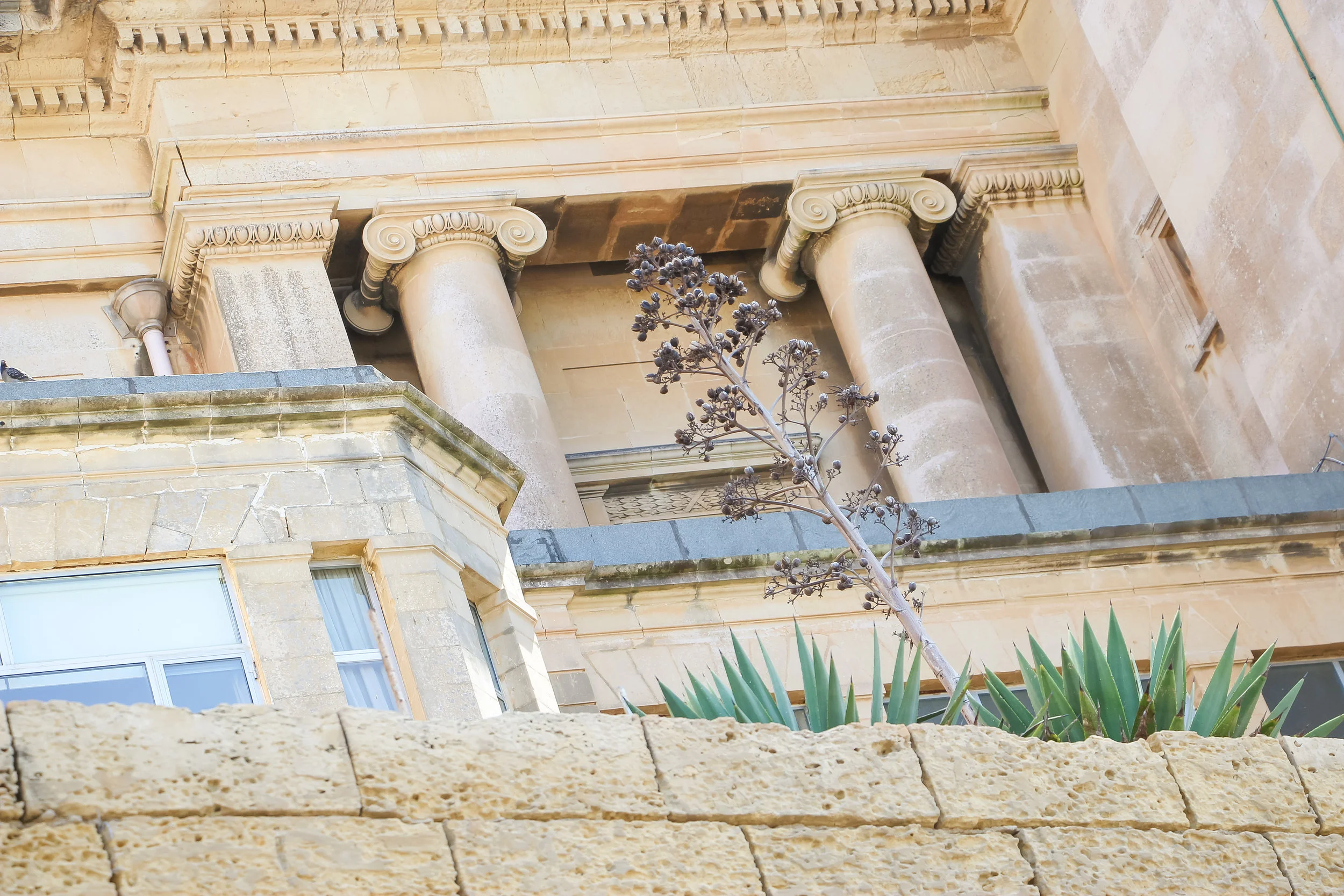 Architecture And Nature | House of Malta | Old Town of Valletta | - Thinking About Appreciation For Quality In Malta | Malta, Europe | DoLessGetMoreDone.com | - Canon Minimal Travel Documentary Photography - search for Liveability | Sustainability