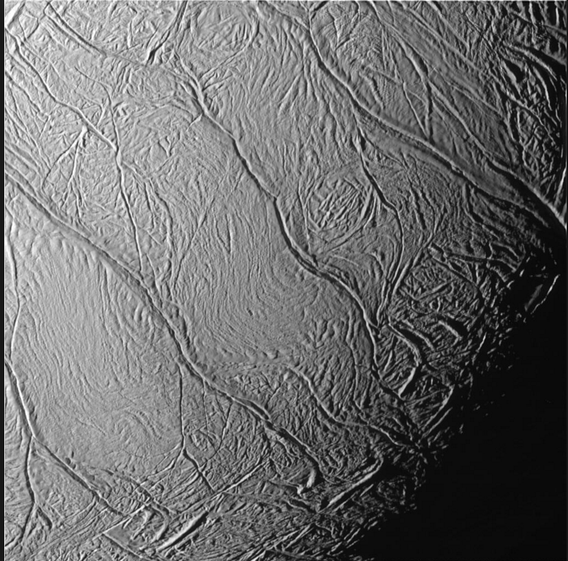 My current work on the tectonic history of Enceladus and other icy moons focuses on an analysis of terrestrial analogues for icy moons through the freezing of ice in spherical molds in the laboratory to analyze the fracture patterns.