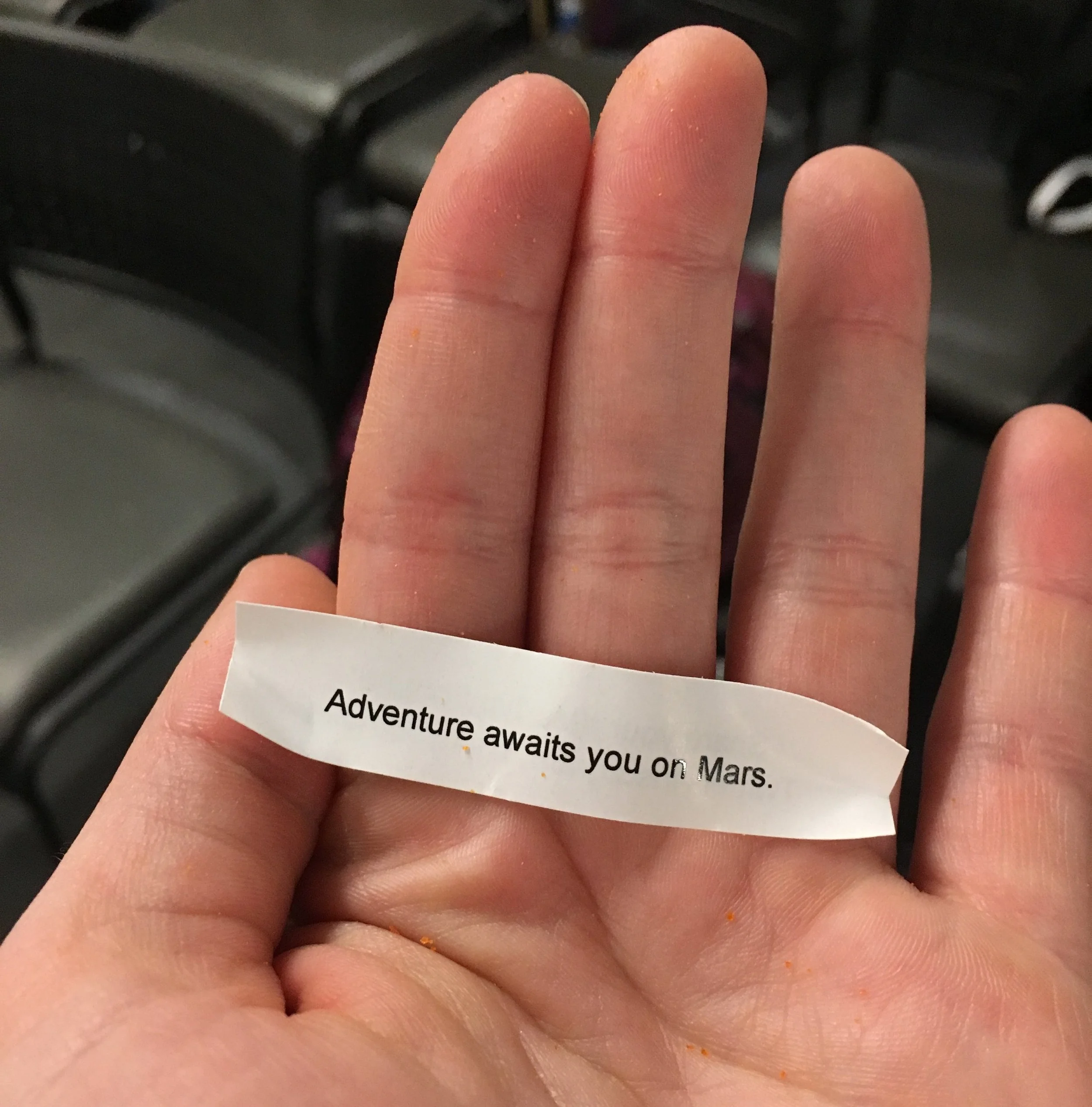 Conference organizer Dr. Tanya Harrison’s martian fortune cookies reminded us that adventure, opportunity, and more await us the farther we go.