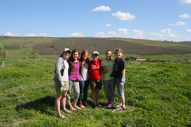 S.O.S. co-founders Brianna Weir, Morgan Barney, Maleah Weir, Kristie Watkins, McCall Barney, and Elise Moore in Cahul, Moldova. 