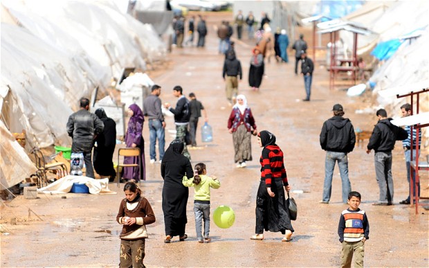 Syrian refugees at a refugee camp in Jordan. Courtesy of Amman Center for Human Rights Studies.