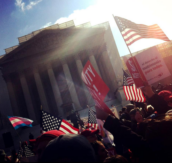 Outside the U.S. Supreme Court in Washington, D.C., on March 27, 2013. Photo by Sara Bissig. 