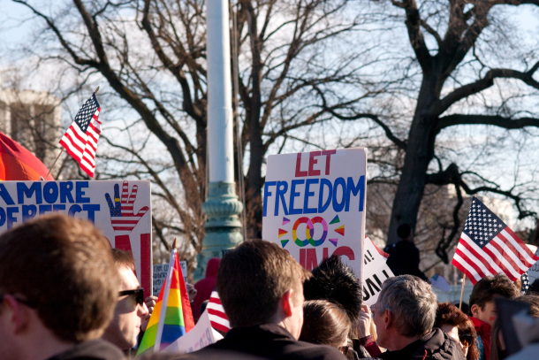 Outside the U.S. Supreme Court in Washington, D.C., on March 27, 2013. Photo by Sara Bissig.