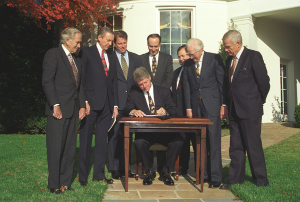 President Bill Clinton signed the Religious Freedom Restoration Act into law on November 16, 1993. Photo via research.archives.gov .