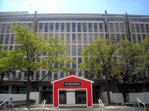 The Lyndon Baines Johnson Department of Education building.
