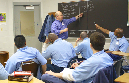 Inmates take a class as part of the Education Justice Project. (Photo courtesy of I-STEM Education Initiative)