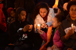 A vigil held for Trayvon Martin.