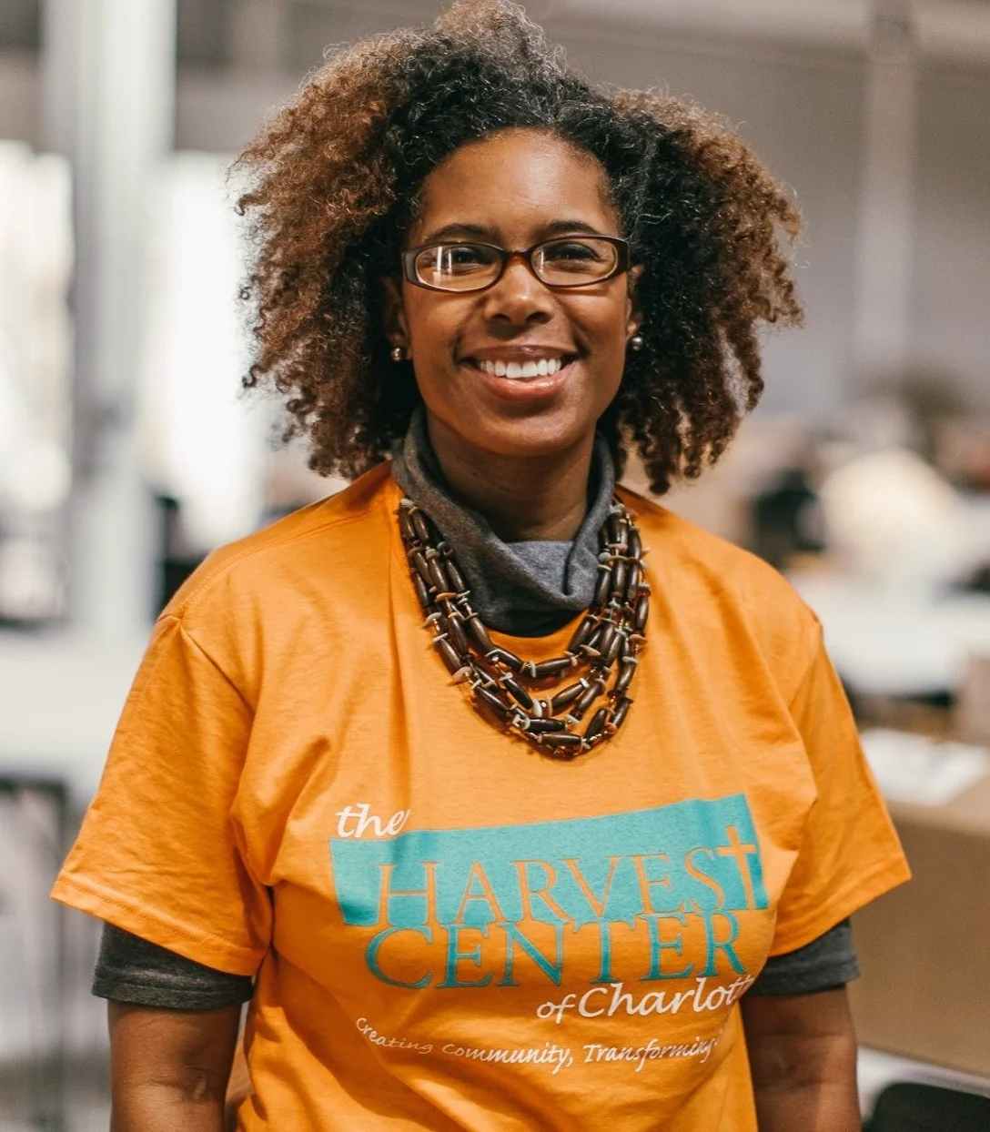 Sherry working at The Harvest Center of Charlotte.
