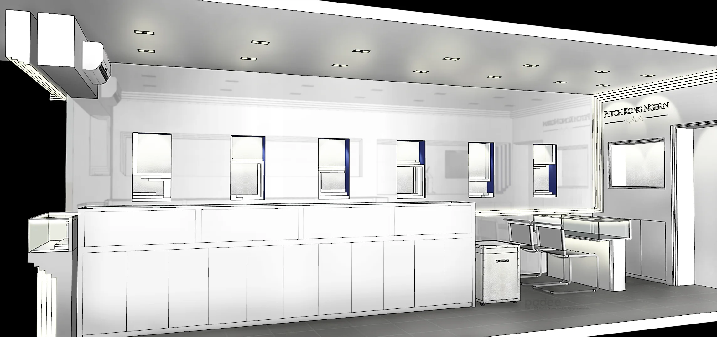 Back Counter & Display Cabinet