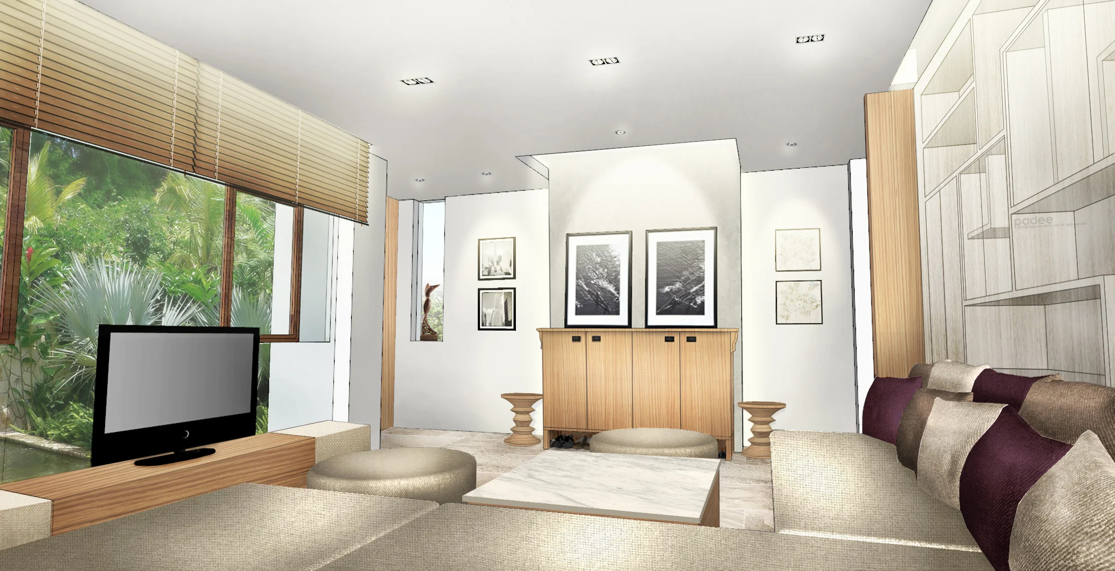 1st Floor : Living Area & Guest Bedroom