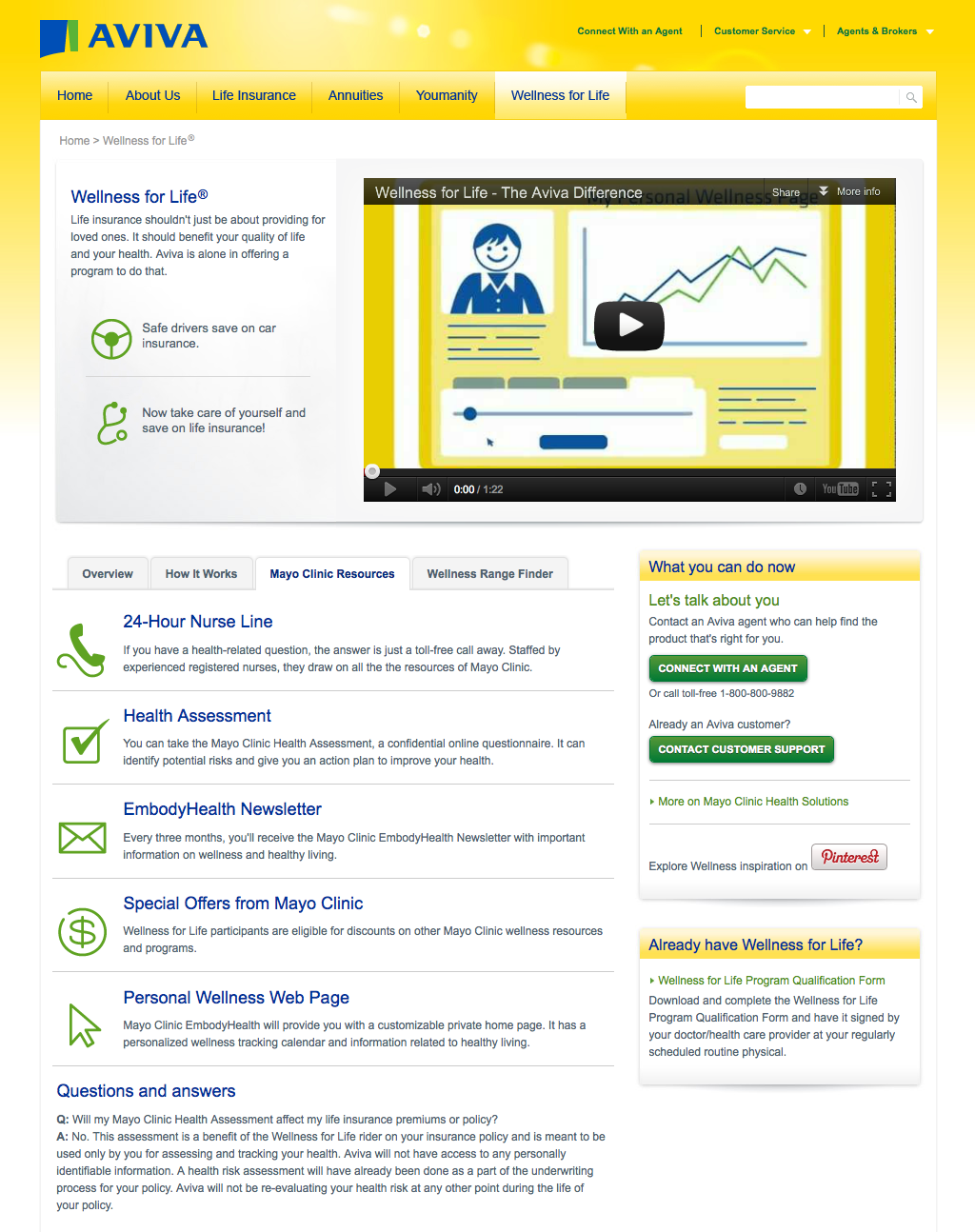 Connect with an Agent page