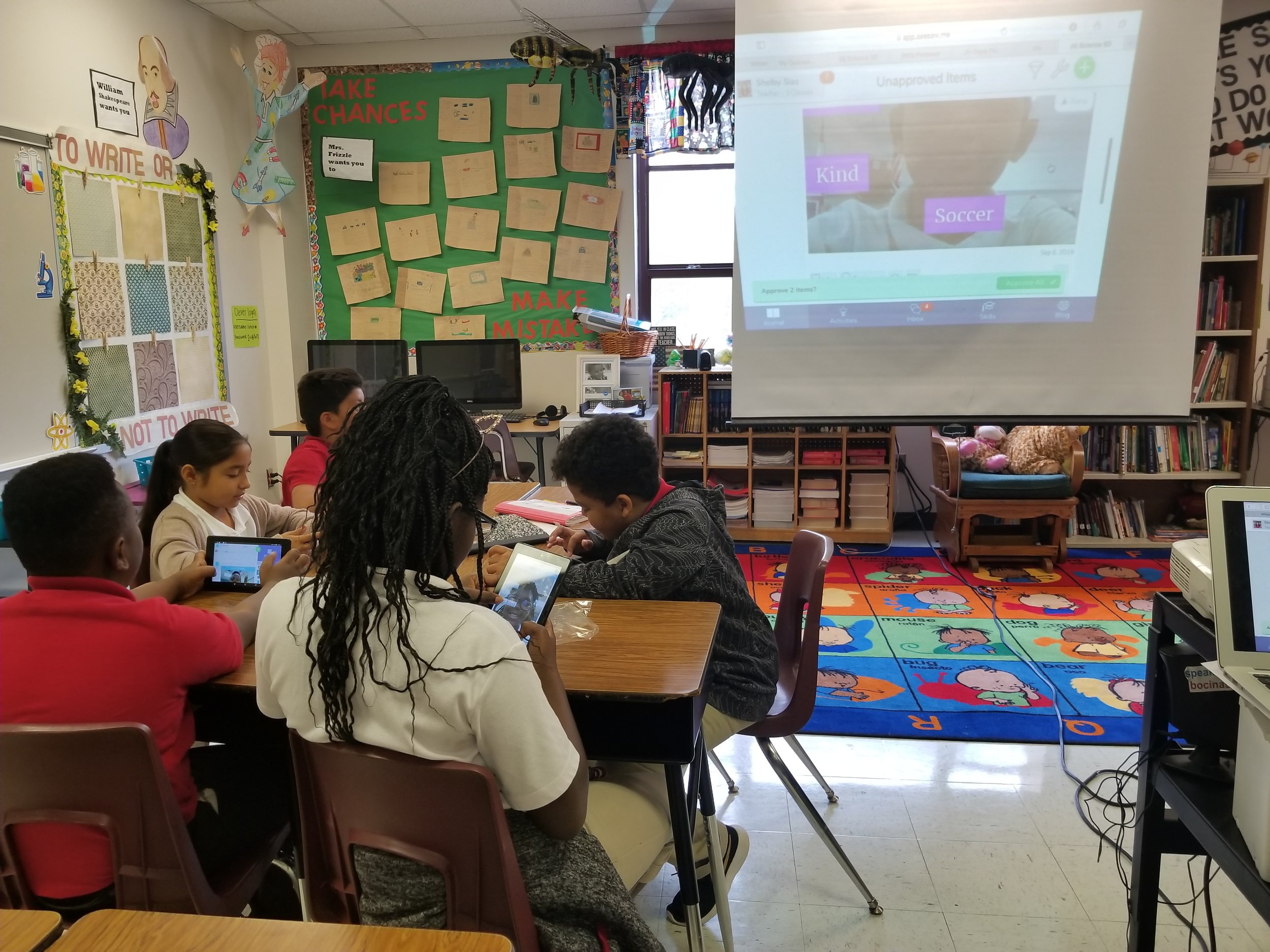 This class is using SeeSaw to describe themselves to the rest of the class.