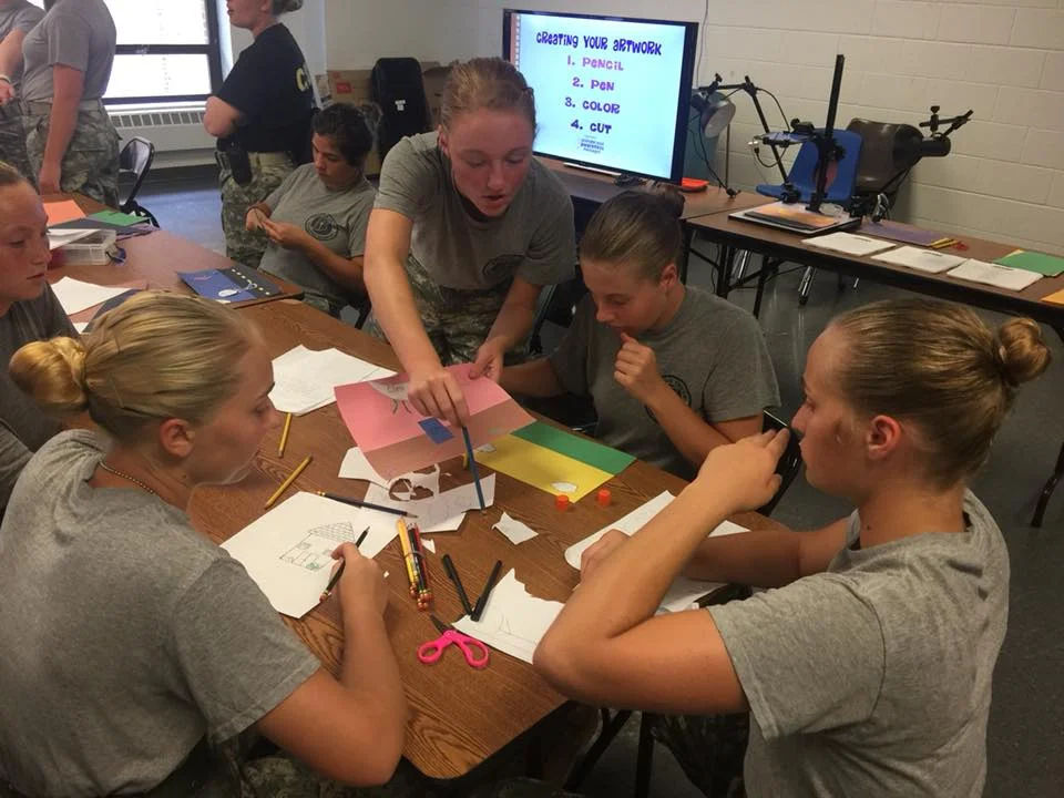 HYCA Cadets creating settings for their animated short film.
